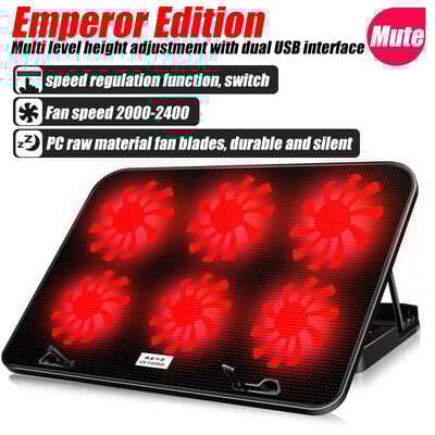 Herný chladič notebooku A9 s RGB podsvietením, 6 ventilátorov, herný LED podsvietený chladič pre notebooky 13-18 palcov, stojan pre notebooky Macbook 2023