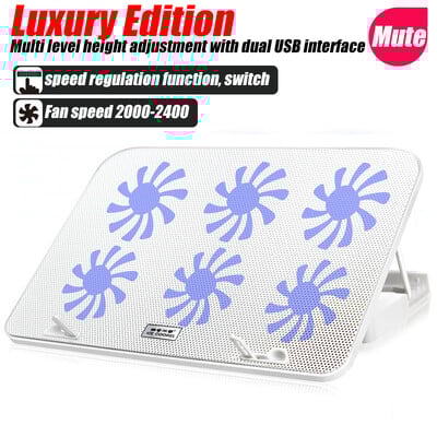 Herný chladič notebooku A9 s RGB podsvietením, 6 ventilátorov, herný LED podsvietený chladič pre notebooky 13-18 palcov, stojan pre notebooky Macbook 2023