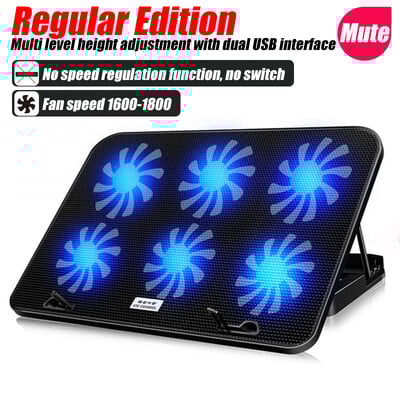 Herný chladič notebooku A9 s RGB podsvietením, 6 ventilátorov, herný LED podsvietený chladič pre notebooky 13-18 palcov, stojan pre notebooky Macbook 2023