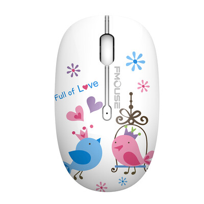 Χαριτωμένο M101 Ergonomics Wireless Mouse 2.4G Optical Cartoon Computer Silent Mouse with USB Receiver for Macbook Laptop Kid Girl Gid