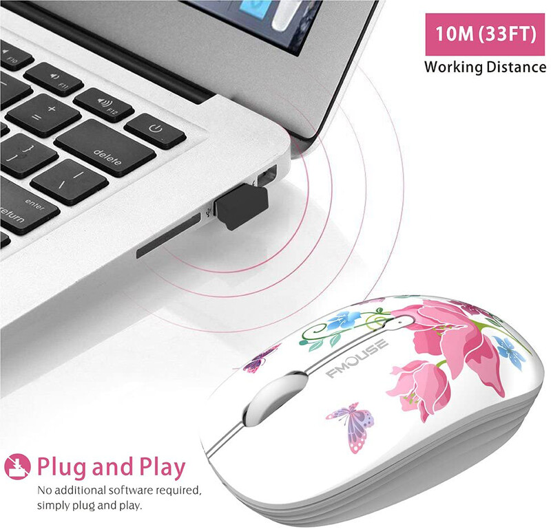 Χαριτωμένο M101 Ergonomics Wireless Mouse 2.4G Optical Cartoon Computer Silent Mouse with USB Receiver for Macbook Laptop Kid Girl Gid
