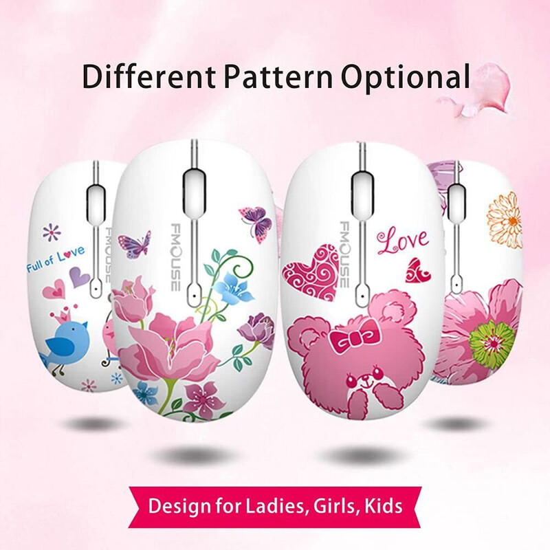 Χαριτωμένο M101 Ergonomics Wireless Mouse 2.4G Optical Cartoon Computer Silent Mouse with USB Receiver for Macbook Laptop Kid Girl Gid