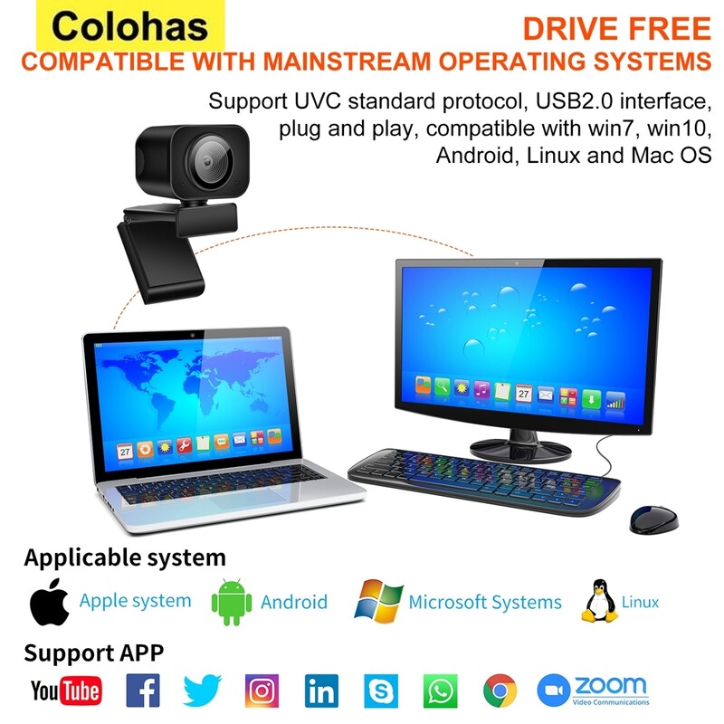 Mini webkamera Full HD USB webkamera 2K Autofókusz mikrofonnal Webkamera PC számítógéphez Mac Laptop Streaming YouTube webkamera