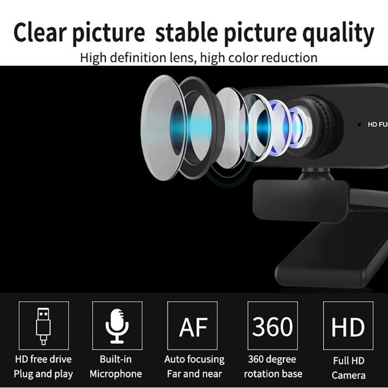 Cameră web 4K 1080P Mini cameră 2K Cameră web Full HD cu microfon Cameră web USB 30fps pentru focalizare automată PC Laptop Cameră de filmare video