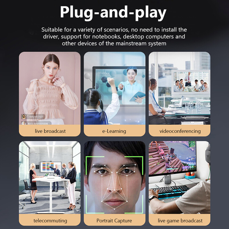 Cameră web 4K 1080P Mini cameră 2K Cameră web Full HD cu microfon Cameră web USB 30fps pentru focalizare automată PC Laptop Cameră de filmare video