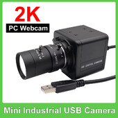 2K 4MP USB webkamera PC kamera 30fps 2560x1440 MJPG vysokorýchlostná UVC BOX kamera varifokálny zoom 2,8-12 mm/5-50 mm alebo pevný objektív 4 mm 6 mm