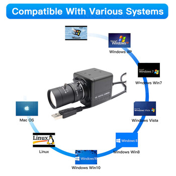 2K 4MP USB уеб камера PC камера 30fps 2560x1440 MJPG Високоскоростна UVC BOX камера Варифокално увеличение 2.8-12mm/5-50mm или фиксиран 4mm 6mm обектив