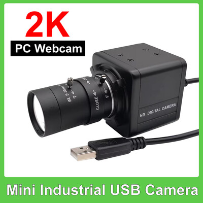 2K 4MP USB webkamera PC kamera 30fps 2560x1440 MJPG nagy sebességű UVC BOX kamera Varifokális zoom 2,8-12mm/5-50mm vagy fix 4mm-es 6mm objektív