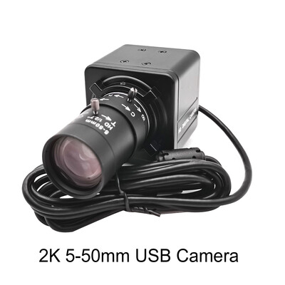 2K 4MP USB webkamera PC kamera 30fps 2560x1440 MJPG vysokorýchlostná UVC BOX kamera varifokálny zoom 2,8-12 mm/5-50 mm alebo pevný objektív 4 mm 6 mm