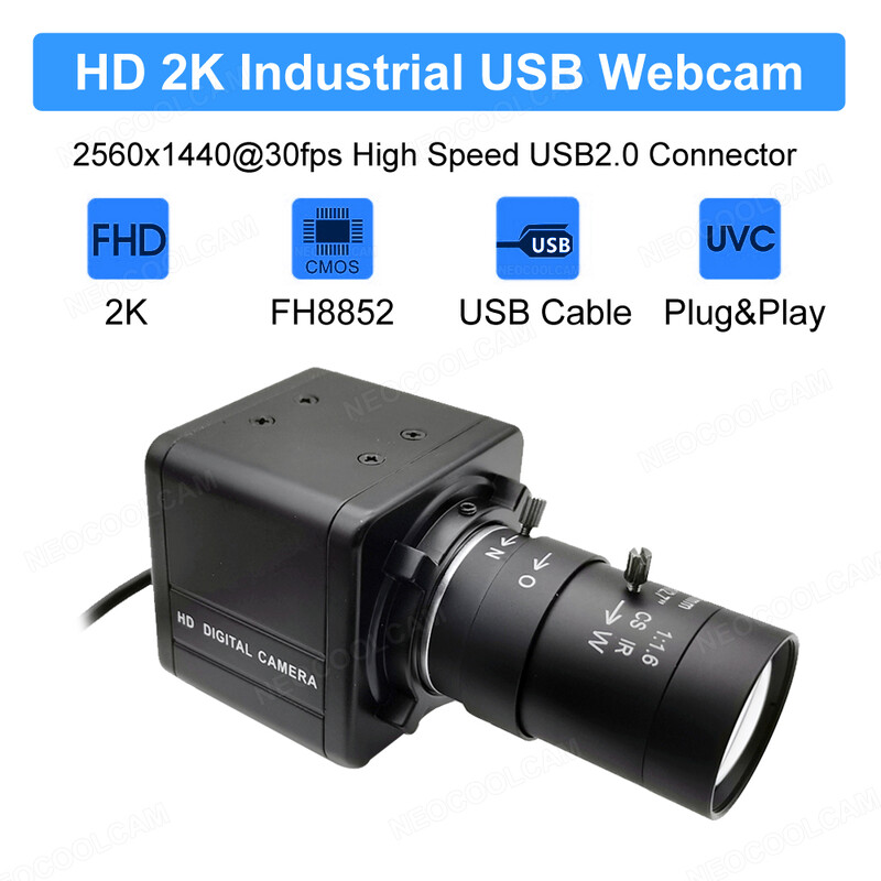 2K 4MP USB webkamera PC kamera 30fps 2560x1440 MJPG vysokorýchlostná UVC BOX kamera varifokálny zoom 2,8-12 mm/5-50 mm alebo pevný objektív 4 mm 6 mm