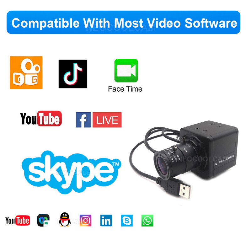 2K 4MP USB webkamera PC kamera 30fps 2560x1440 MJPG vysokorýchlostná UVC BOX kamera varifokálny zoom 2,8-12 mm/5-50 mm alebo pevný objektív 4 mm 6 mm