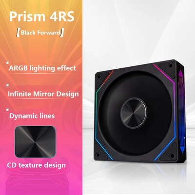 Prism 4RS ARGB CPU korpusa ventilators 120mm Infinity Mirror Design 5V 3PIN mātesplates apgaismojuma sinhronizācija 4PIN PWM 800-1800RPM korpusa dzesētāja ventilators