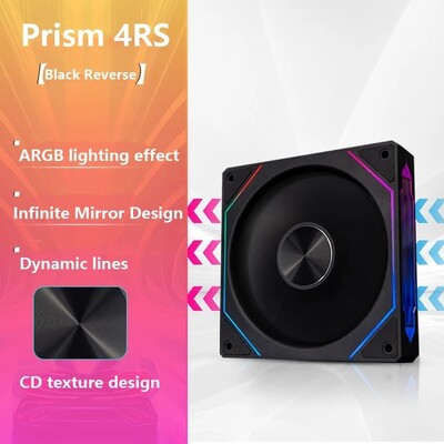 Prism 4RS ARGB CPU korpusa ventilators 120mm Infinity Mirror Design 5V 3PIN mātesplates apgaismojuma sinhronizācija 4PIN PWM 800-1800RPM korpusa dzesētāja ventilators