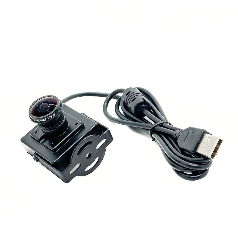 Cameră USB metalică de 4MP Cameră web USB de 160 de grade Rezoluție 2560*1440 Cu lentilă Fisheye de 5MP 1.8ｍｍ Vizualizare largă pentru streaming live, Teachin