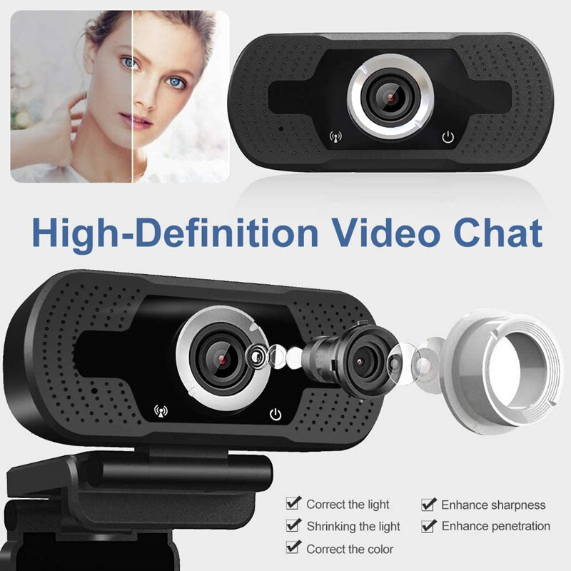 Smart Home Mini Webcam cu propriul unghi larg 110 ° 1080P HD Suport microfon stereo încorporat pentru focalizare automată a obiectivului Plug and Play