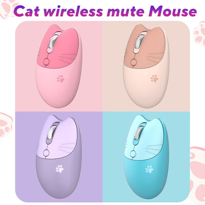 Mouse fără fir Cat 2.4G Receptor USB Mute Mouse portabil drăguț cu 3 niveluri DPI pentru computer portabil M3 Mouse fără fir 2.4G Mouse drăguț