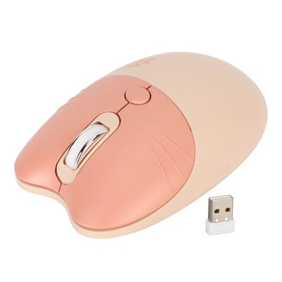 Bezdrôtová myš 2.4G Cat s stlmením zvuku, USB prijímač, roztomilá prenosná myš s 3 úrovňami DPI pre notebook M3, bezdrôtová myš 2.4G, roztomilá myš
