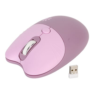Bezdrôtová myš 2.4G Cat s stlmením zvuku, USB prijímač, roztomilá prenosná myš s 3 úrovňami DPI pre notebook M3, bezdrôtová myš 2.4G, roztomilá myš