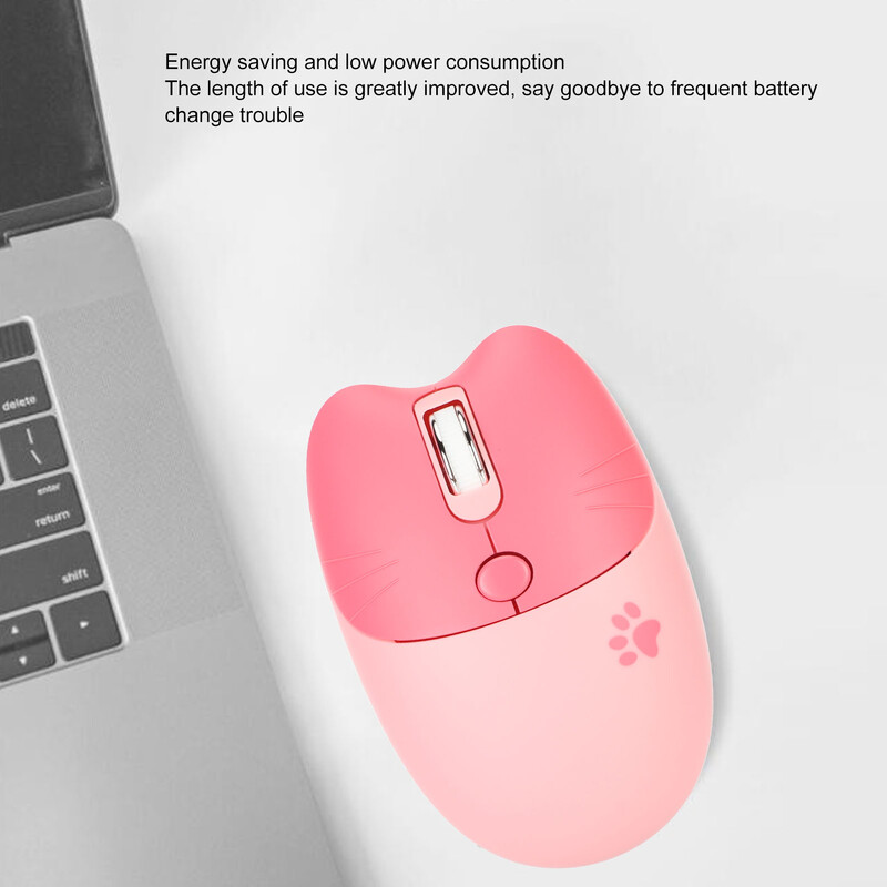 Bezdrôtová myš 2.4G Cat s stlmením zvuku, USB prijímač, roztomilá prenosná myš s 3 úrovňami DPI pre notebook M3, bezdrôtová myš 2.4G, roztomilá myš