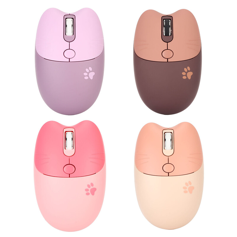 Bezdrôtová myš 2.4G Cat s stlmením zvuku, USB prijímač, roztomilá prenosná myš s 3 úrovňami DPI pre notebook M3, bezdrôtová myš 2.4G, roztomilá myš