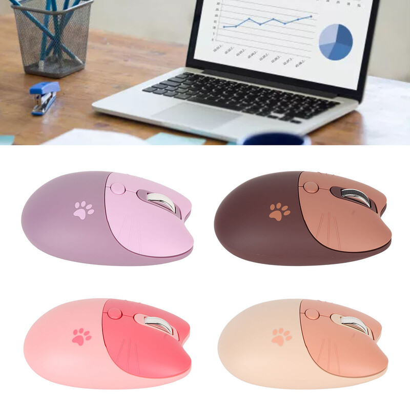 Bezdrôtová myš 2.4G Cat s stlmením zvuku, USB prijímač, roztomilá prenosná myš s 3 úrovňami DPI pre notebook M3, bezdrôtová myš 2.4G, roztomilá myš