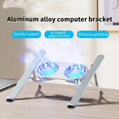 Stojan na chladič notebooku s dvojitým ventilátorom, skladací chladiaci podstavec na notebook, prenosný a nastaviteľný stojan na notebook pre chladič tabletu Macbook