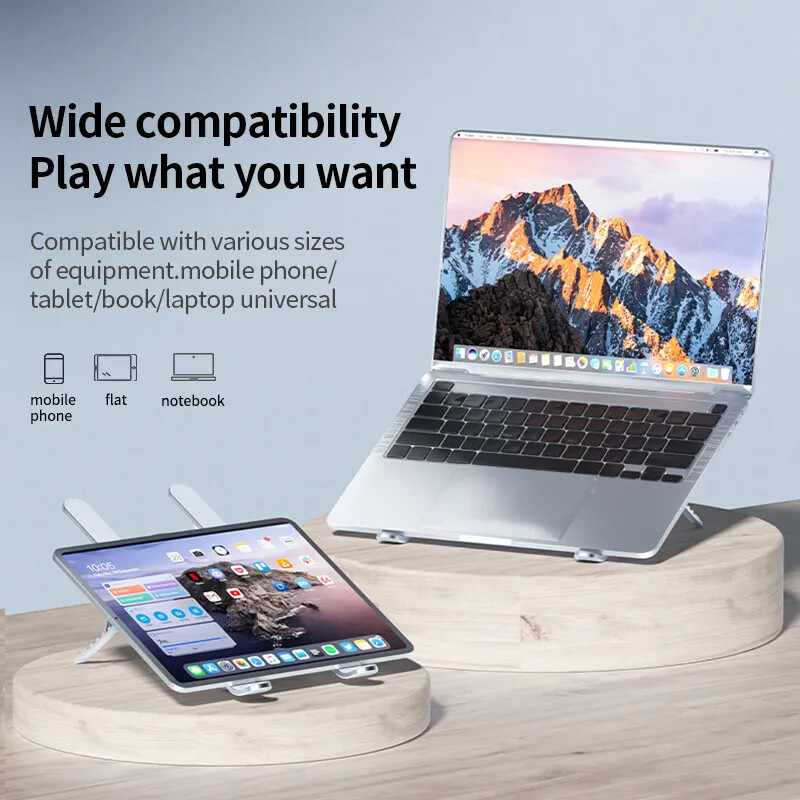 Stojan na chladič notebooku s dvojitým ventilátorom, skladací chladiaci podstavec na notebook, prenosný a nastaviteľný stojan na notebook pre chladič tabletu Macbook