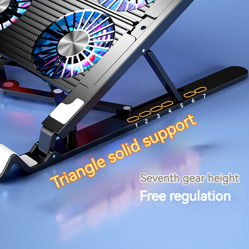 Chladič na notebook, skladací chladiaci podstavec, prenosná a nastaviteľná podložka pre notebooky s uhlopriečkou 11 palcov s 2/4 ventilátormi