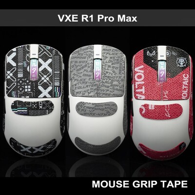 T Btl Gamer Mouse Grip Tape Skate uzlīme priekš VXE R1 Pro Max Neslīdoša ķirzakas āda, iesūc sviedri Pre Cut Easy Install PC Gaming