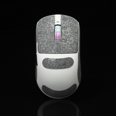 T Btl Gamer Mouse Grip Tape Skate uzlīme priekš VXE R1 Pro Max Neslīdoša ķirzakas āda, iesūc sviedri Pre Cut Easy Install PC Gaming