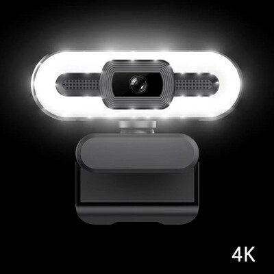 Cameră web portabilă Full HD 1080P 2K 4K PC Laptop Focalizare automată Cameră web Streaming live cu microfon Transmisiune live cu lumină