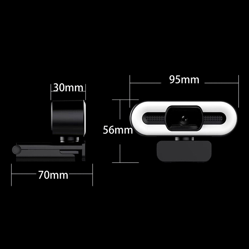 Cameră web portabilă Full HD 1080P 2K 4K PC Laptop Focalizare automată Cameră web Streaming live cu microfon Transmisiune live cu lumină