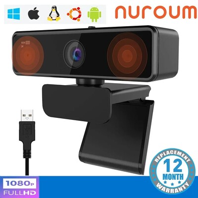NUROUM V11 tīmekļa kamera 1080p 60 kadri/s Mini tīmekļa datora kamera tīmekļa kamera personālajam datoram ar divu mikrofonu 1440P 30 kadri sekundē FHD 2K USB videokameru