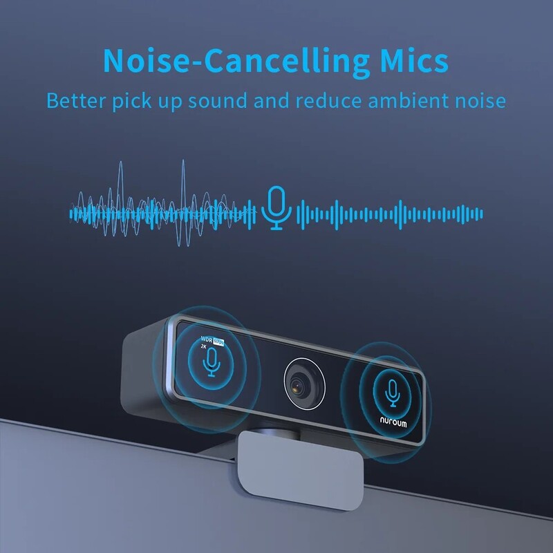 NUROUM V11 webkamera 1080p 60fps mini webes számítógépes kamera webkamera PC-hez kettős mikrofonnal 1440p 30fps FHD 2K USB videokamerával
