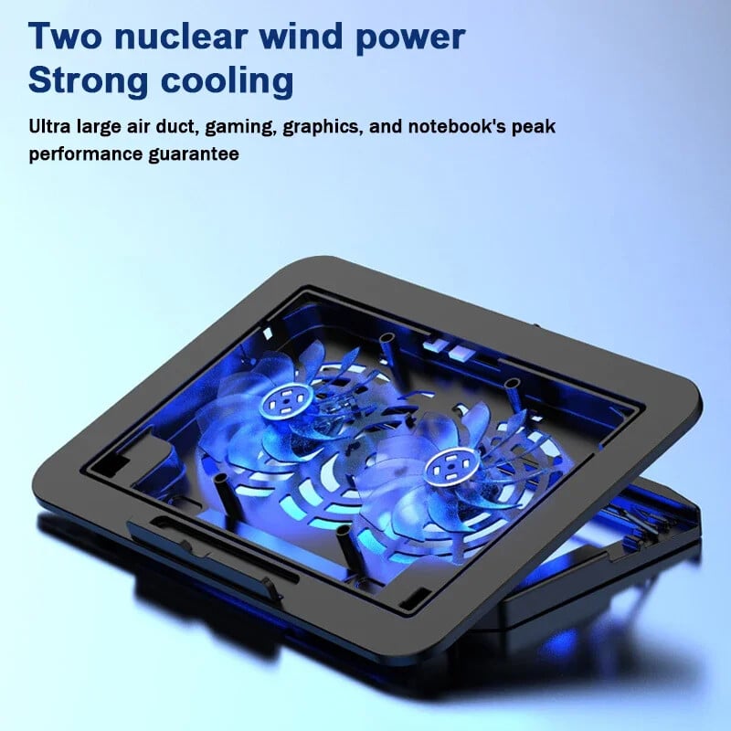 Ψύξη φορητού υπολογιστή παιχνιδιών 7 ύψους ανέμου, ρυθμιζόμενη ταχύτητα ανέμου Μεγάλο μέγεθος για 12-17'' Επιφάνεια ψύξης φορητού υπολογιστή 1200 RPM 2 ανεμιστήρες Ψύξη φορητού υπολογιστή