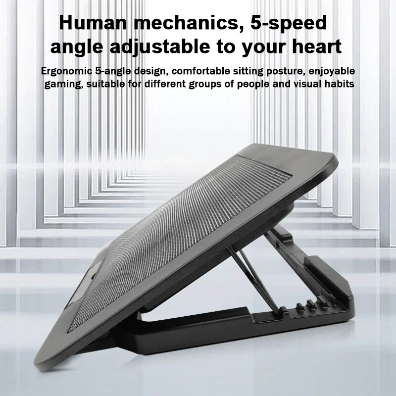 Ψύξη φορητού υπολογιστή παιχνιδιών 7 ύψους ανέμου, ρυθμιζόμενη ταχύτητα ανέμου Μεγάλο μέγεθος για 12-17'' Επιφάνεια ψύξης φορητού υπολογιστή 1200 RPM 2 ανεμιστήρες Ψύξη φορητού υπολογιστή