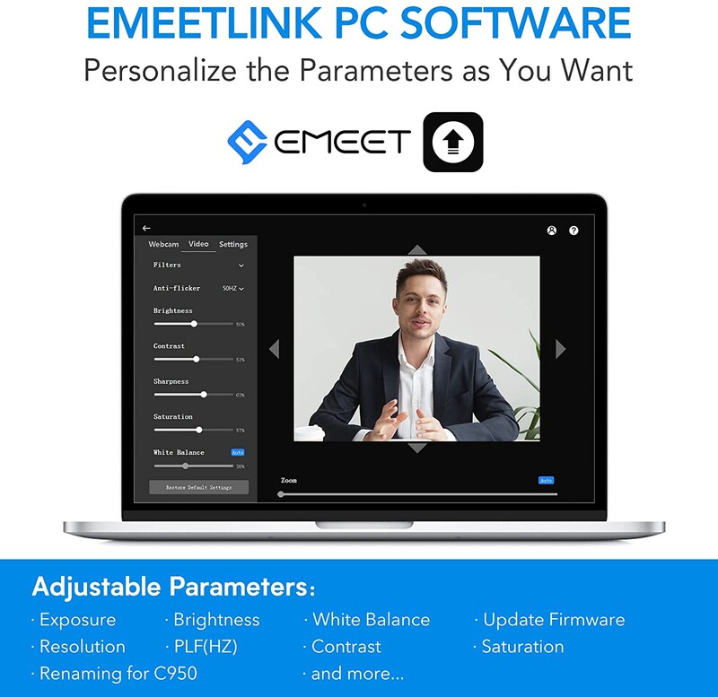 Web kamera 1080P HD web kamera USB EMEET C955 s mikrofonom i poklopcem za privatnost za radnu površinu/sastanke/online predavanja/YouTube/Skype