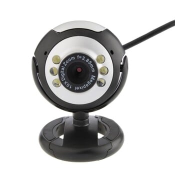 Web Camera υψηλής ποιότητας 6 LED Light Ενσωματωμένο μικρόφωνο HD Φορητή κάμερα Web Ratatable Web Cam για επιτραπέζιο φορητό υπολογιστή υπολογιστή