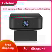 Cameră inteligentă 360° Cameră web USB P2P Free Drive Cameră digitală video 2MP 1080P 360 grade AI Face Urmăriți urmărirea automată pentru predare online