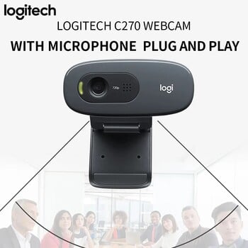 Нова оригинална уеб камера Logitech C270 C270i HD уеб камера 720P мрежов вграден микрофон USB2.0 уеб камера за компютърна камера за чат