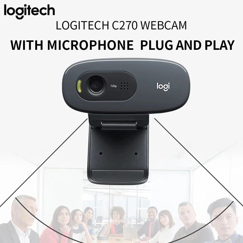 Uus originaal Logitechi veebikaamera C270 C270i HD veebikaamera 720P võrgu sisseehitatud mikrofon USB2.0 veebikaamera arvuti vestluskaamera jaoks