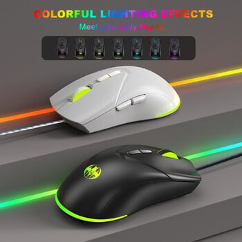 USB Ενσύρματο ποντίκι RGB Gaming με 7 κουμπιά Εργονομικά 7200 DPI Ρυθμιζόμενα πολύχρωμα ποντίκια οπίσθιου φωτισμού για PC Gamer Υπολογιστή Laptop Office