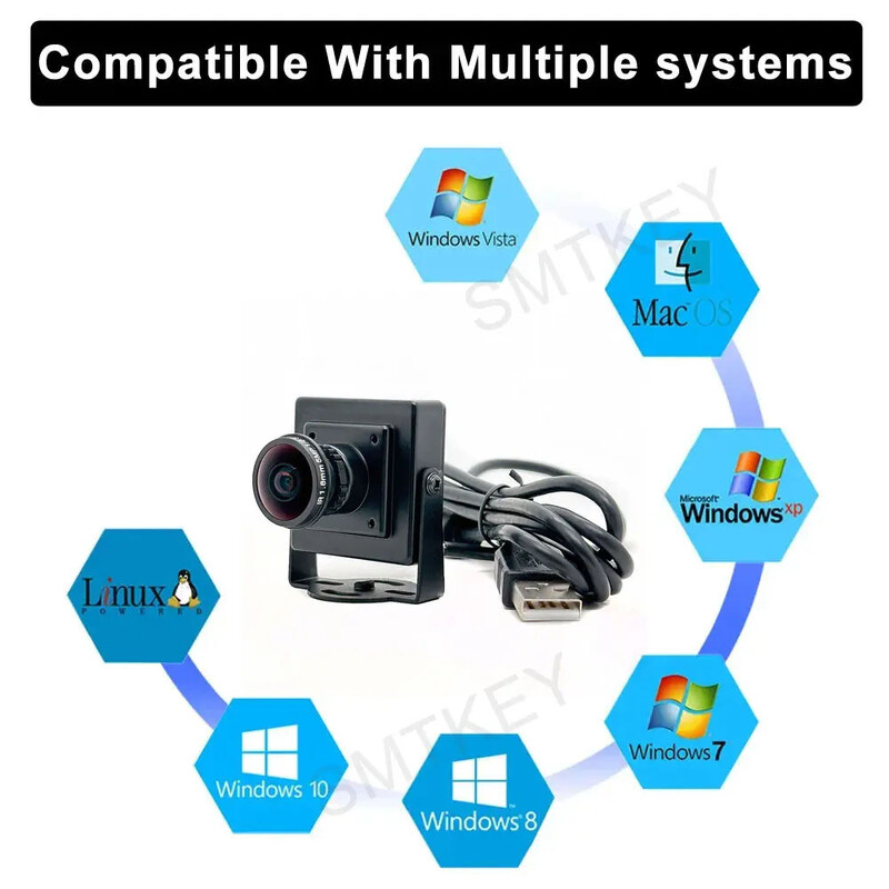 160 grādu platleņķa 2K HD datora tīmekļa kamera Mini 4 megapikseļi 30 kadri/s liela ātruma video tiešraides straumēšanas kamera UVC Plug Play datora USB kamera