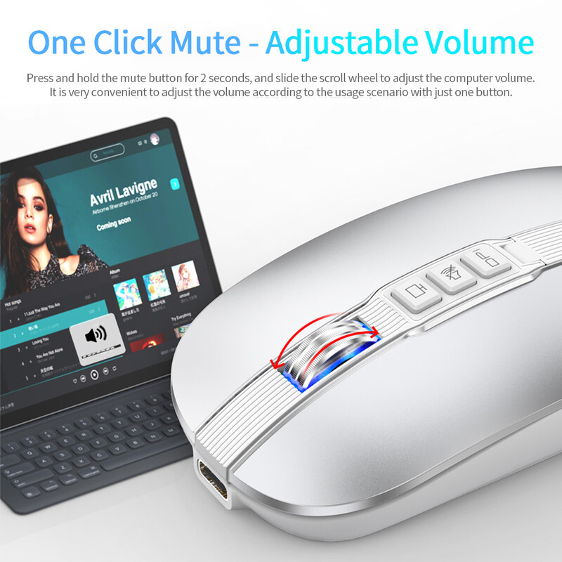 Nová bezdrôtová myš M113 kompatibilná s Bluetooth, 2,4 G bezdrôtová kancelárska myš, tablet, počítač, notebook, duálny režim, nabíjanie cez USB, stlmenie zvuku