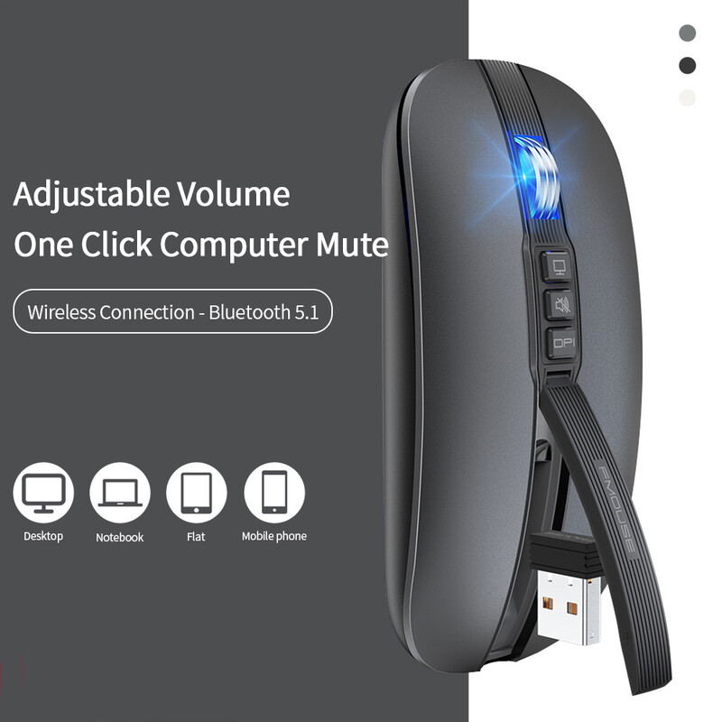 Nová bezdrôtová myš M113 kompatibilná s Bluetooth, 2,4 G bezdrôtová kancelárska myš, tablet, počítač, notebook, duálny režim, nabíjanie cez USB, stlmenie zvuku