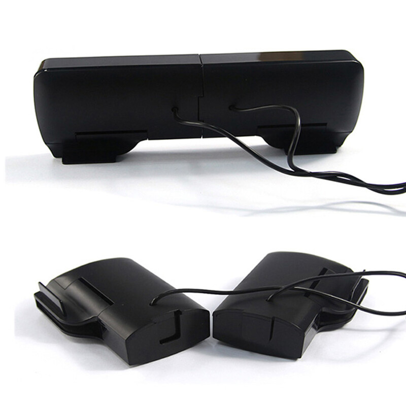 Prijenosni mini USB stereo zvučnik Prijenosno računalo Prijenosno računalo PC Zaslon Glazbeni svirač na kopču Crni