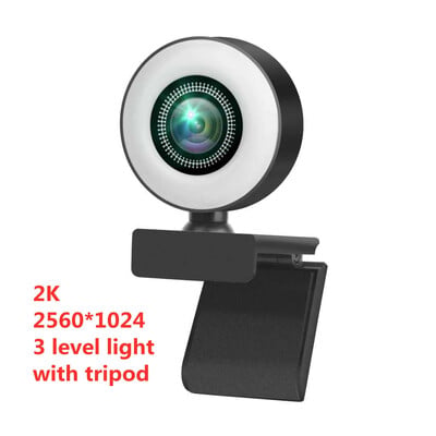 Cameră web HD 4K/2K/1080P cu microfon Cameră web LED cu focalizare automată Camere cu 3 niveluri de lumină pentru computer, computer, camere web cu înregistrare video