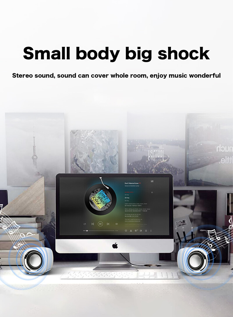 Zvučnici za računala, 6W zvučnici s PC napajanjem USB zvučnik Zvučnici za monitore za stolno računalo/PC/laptop Zvučnik za igre