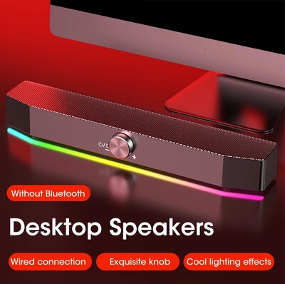 Bară de sunet pentru PC Difuzor Bluetooth cu fir și fără fir Bară de sunet alimentată prin USB pentru TV PC Laptop Gaming Home Theatre Sistem audio surround