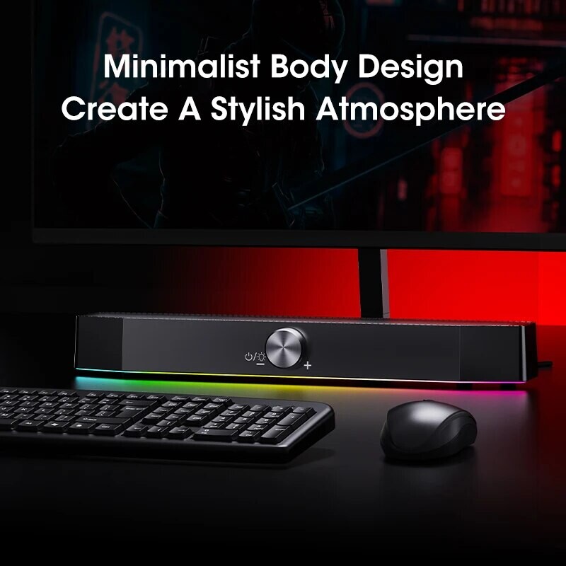 Bară de sunet pentru PC Difuzor Bluetooth cu fir și fără fir Bară de sunet alimentată prin USB pentru TV PC Laptop Gaming Home Theatre Sistem audio surround